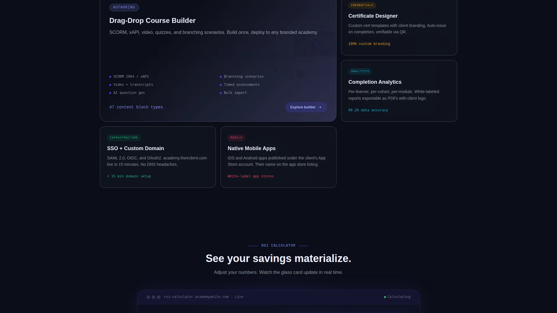 LMS Landing Page Template | Bento Grid