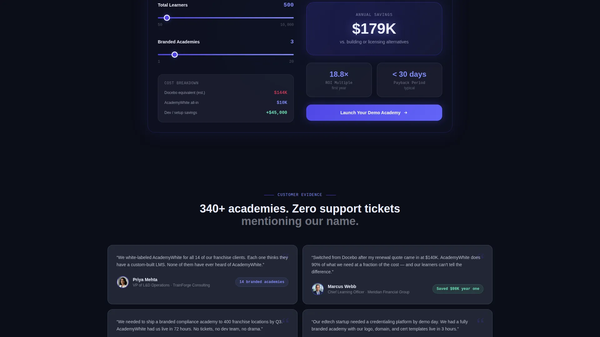 LMS Landing Page Template | Bento Grid