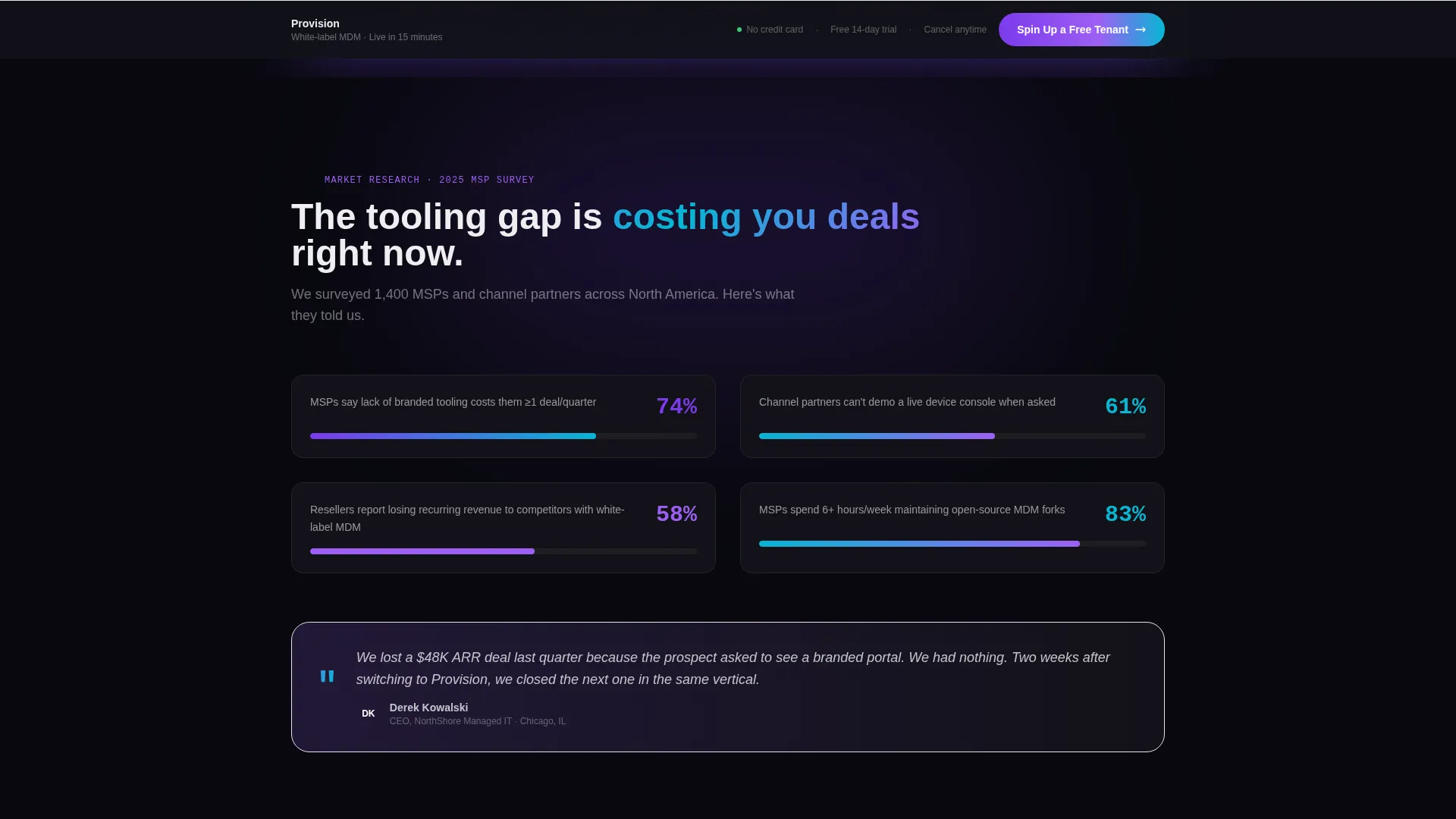 MDM Platform Landing Page Template