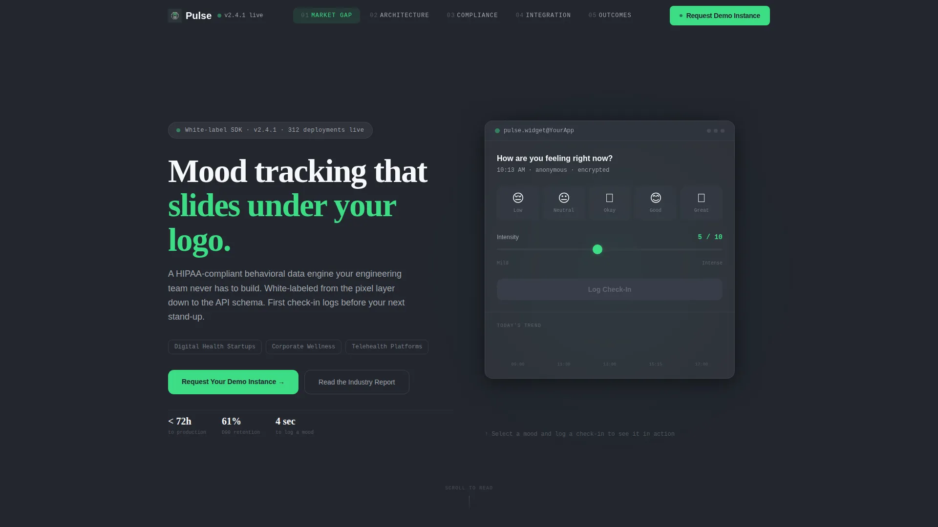 White-Label Mood Tracking App Landing Page Template