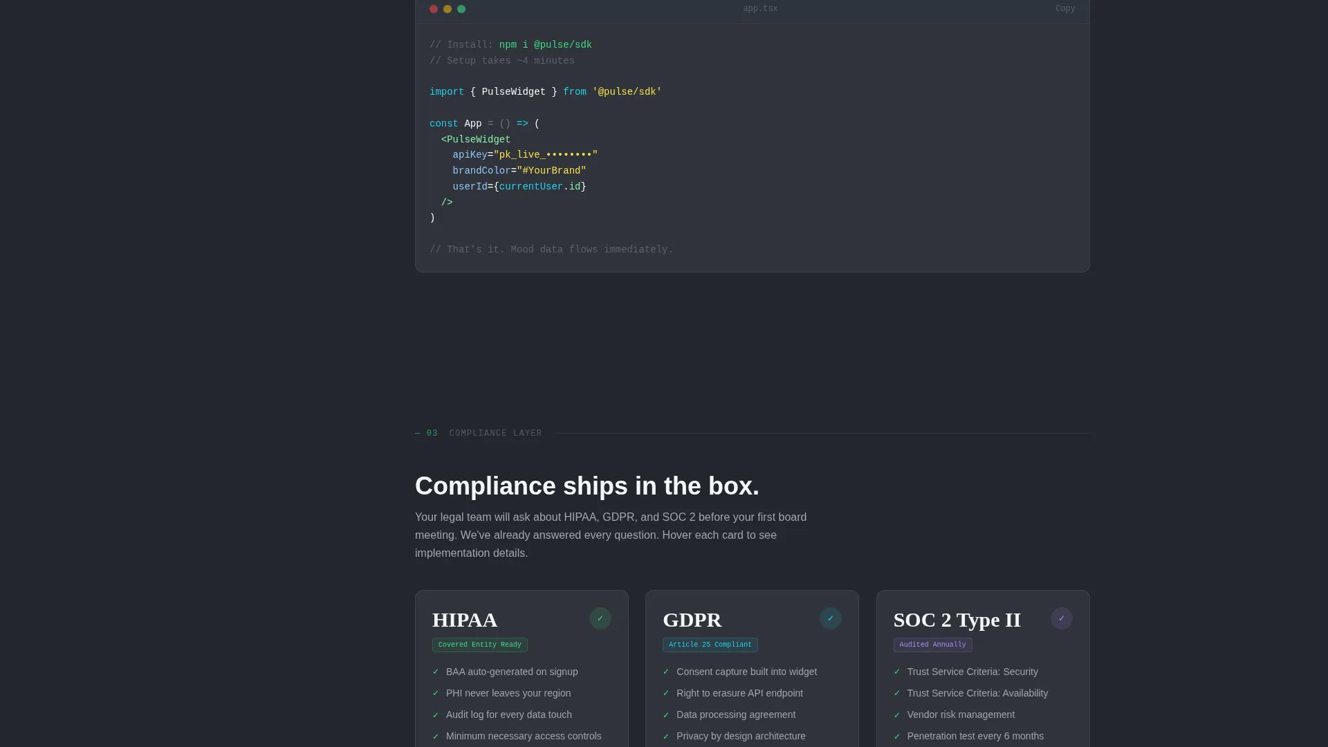 White-Label Mood Tracking App Landing Page Template