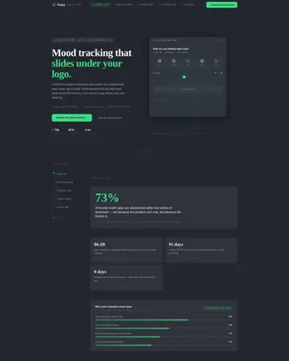 White-Label Mood Tracking App Landing Page Template