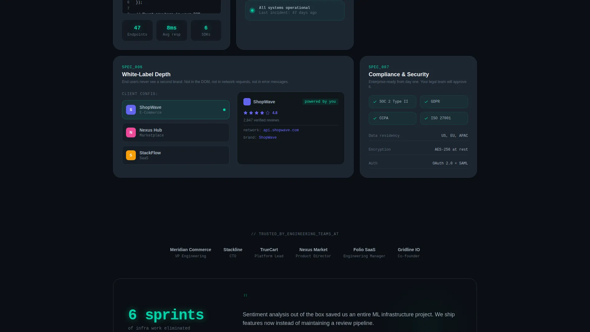White-Label Review & Rating Platform Landing Page