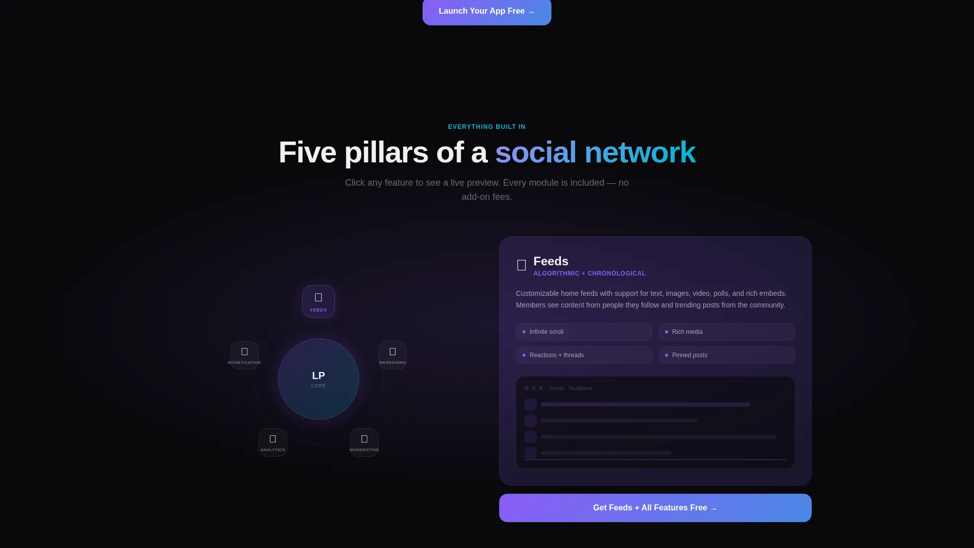 White-Label Social Networking App Landing Page