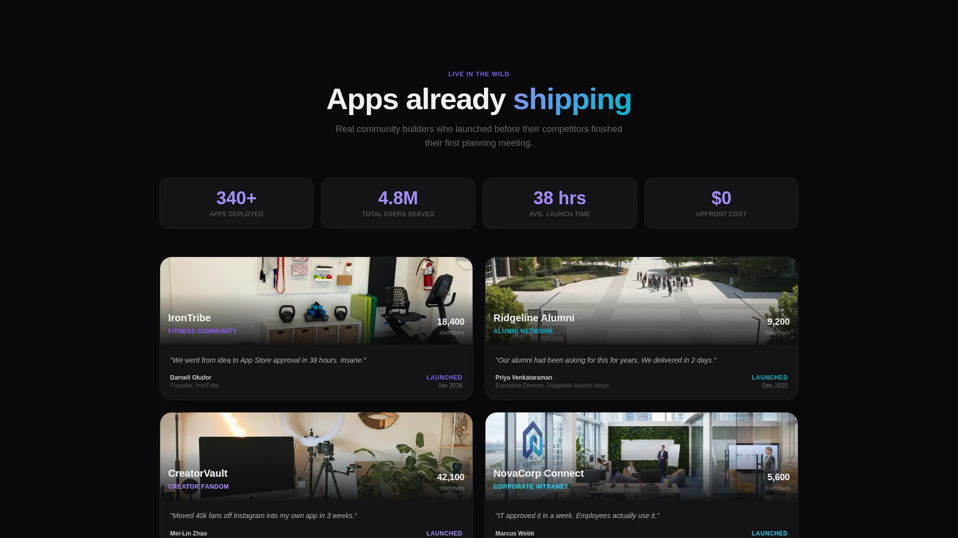 White-Label Social Networking App Landing Page