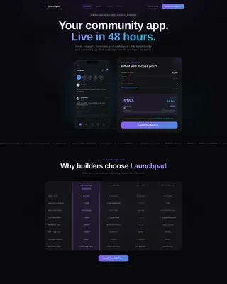 White-Label Social Networking App Landing Page