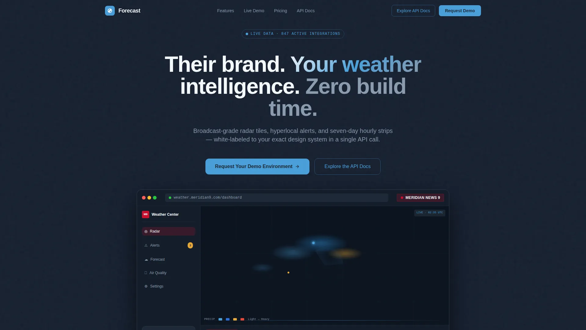 White-Label Weather Platform Landing Page Template