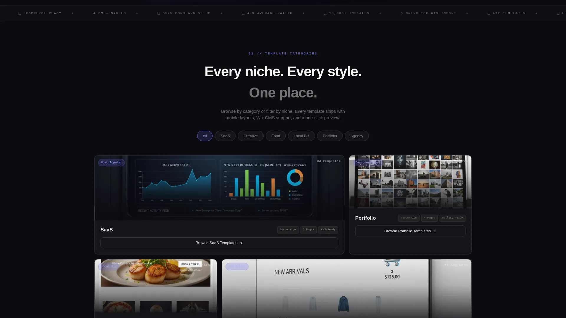 Stunning Wix Library | Free Website Template | Rocket