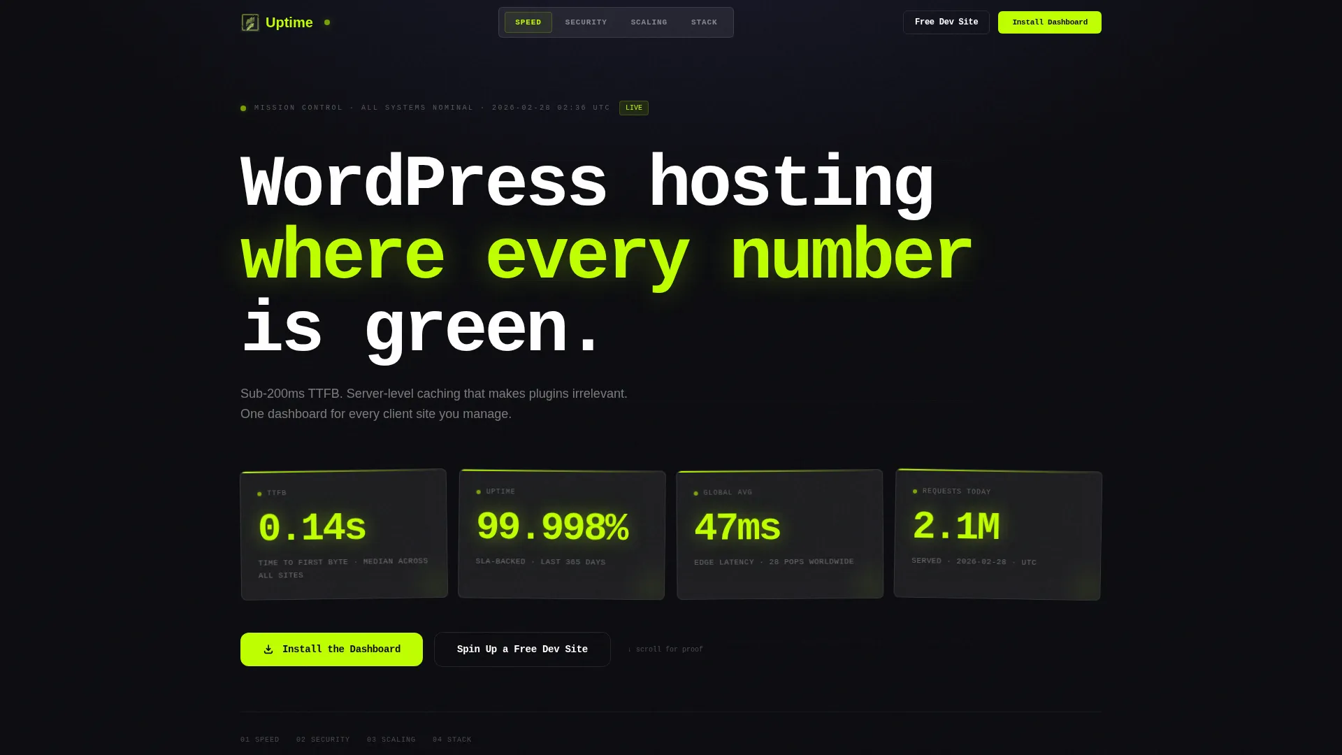 WordPress Managed Hosting Landing Page Template