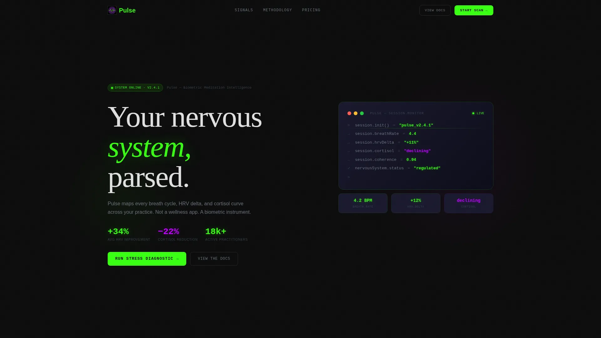 Data-Driven Meditation App Landing Page Template