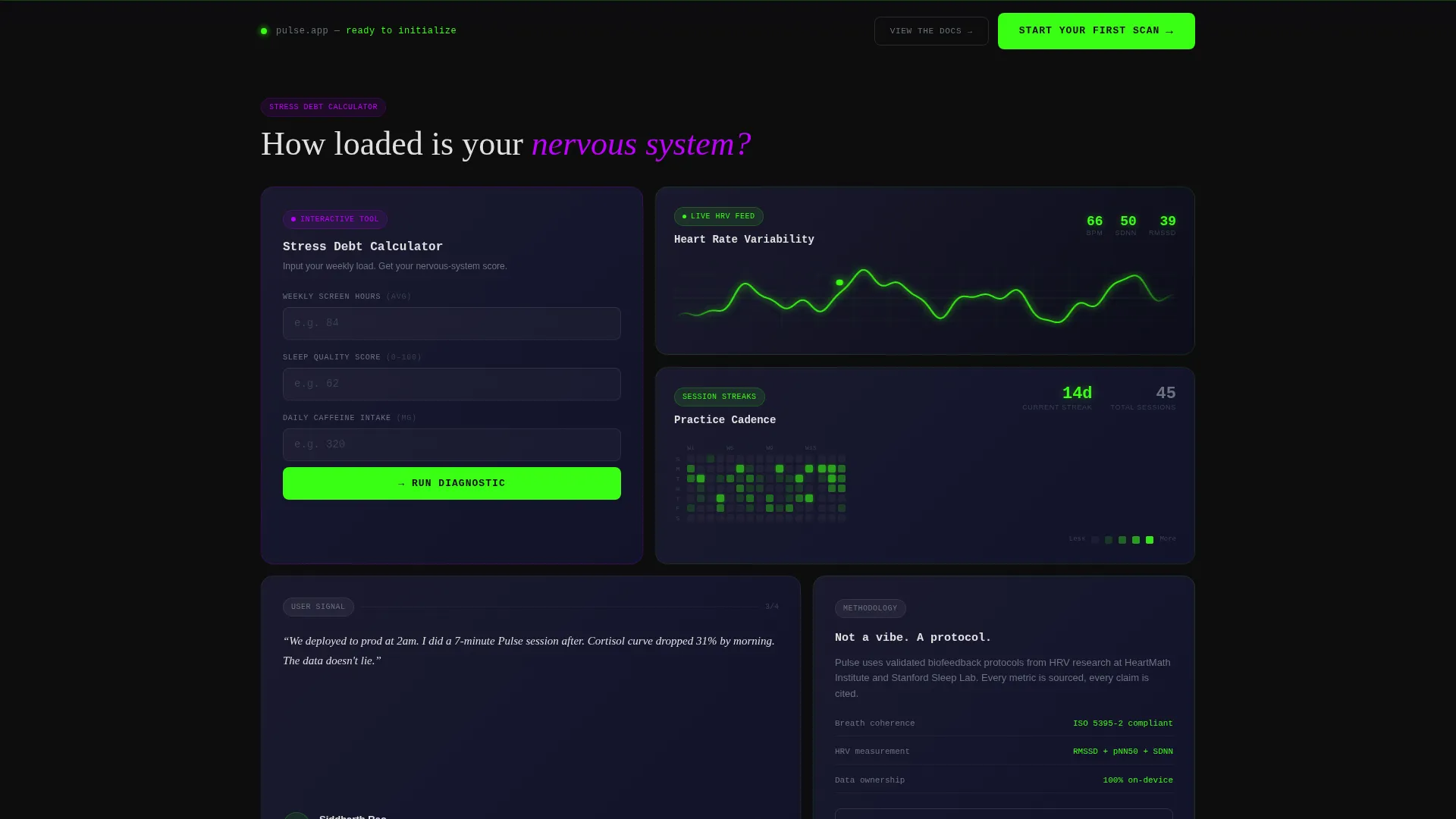 Data-Driven Meditation App Landing Page Template
