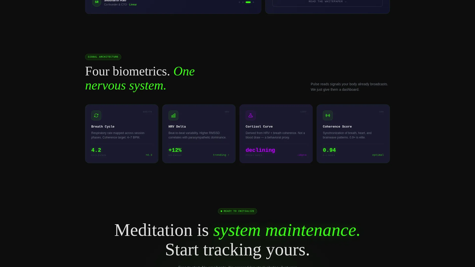 Data-Driven Meditation App Landing Page Template