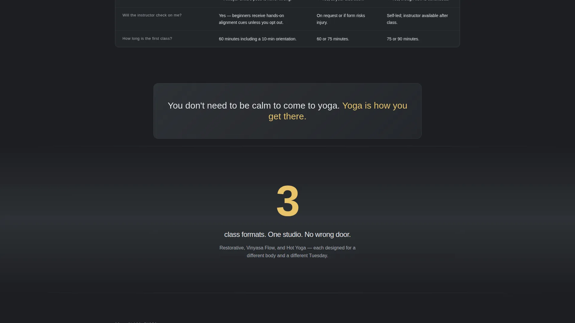 Yoga Studio Specialist Booking Website Template