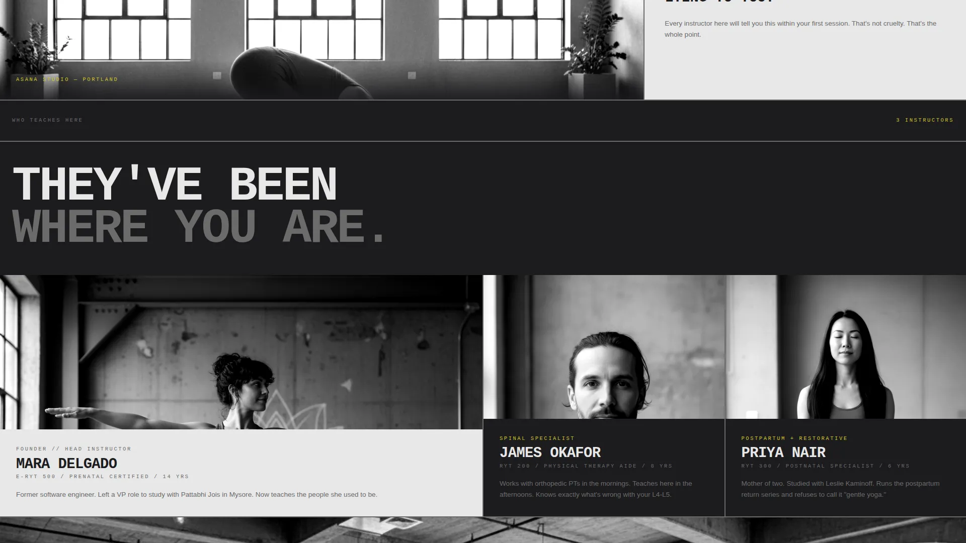 Boutique Yoga Studio Bold Branding Website Template