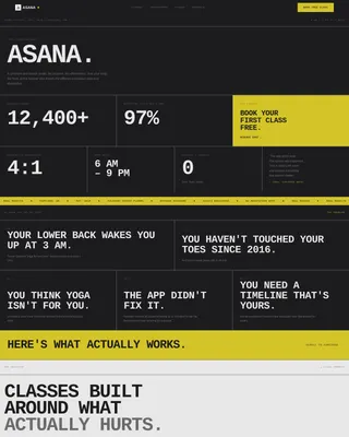 Boutique Yoga Studio Bold Branding Website Template