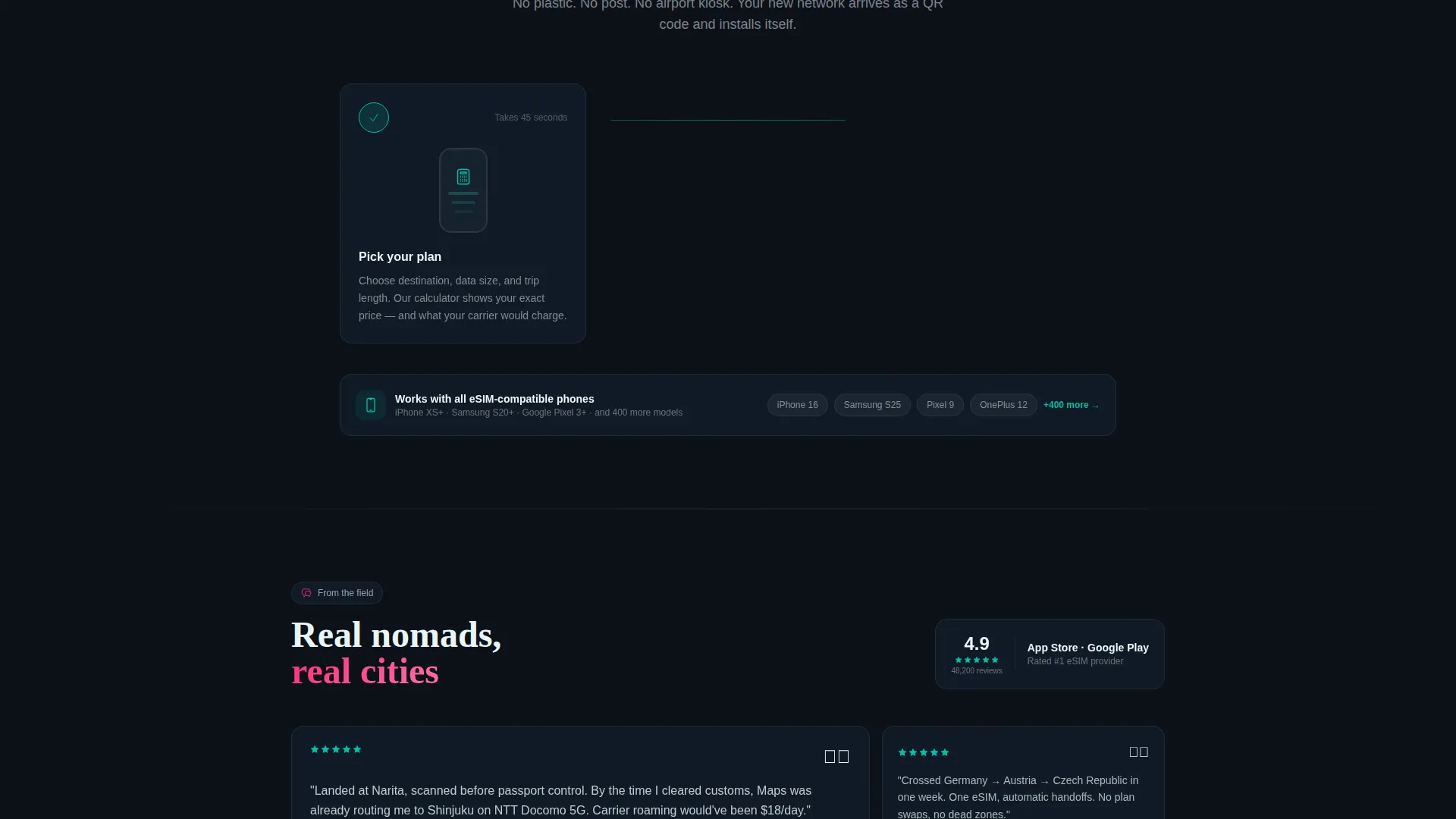 eSIM Provider Landing Page Template for Travelers