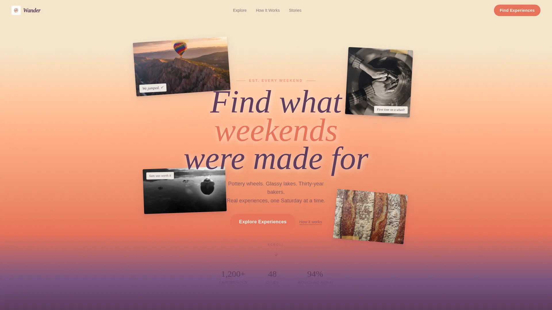 Immersive Experiences Marketplace Landing Page Template