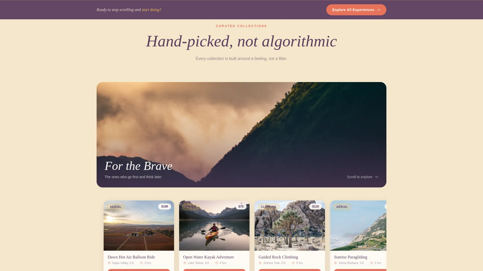 Immersive Experiences Marketplace Landing Page Template
