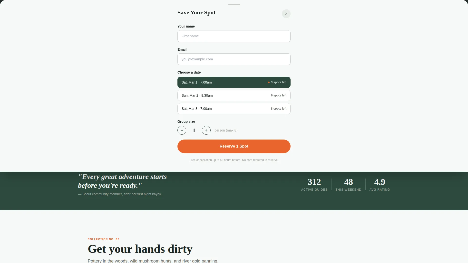 Activity Marketplace Landing Page Template