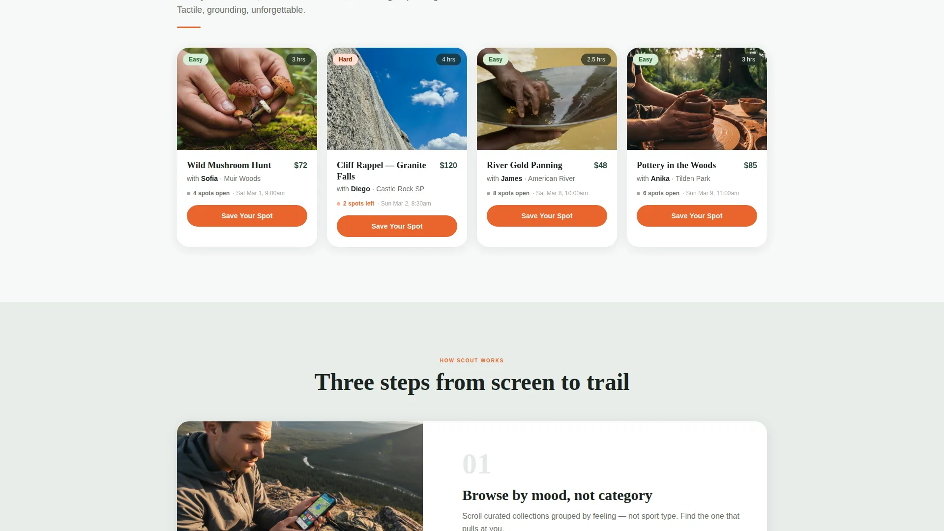 Activity Marketplace Landing Page Template