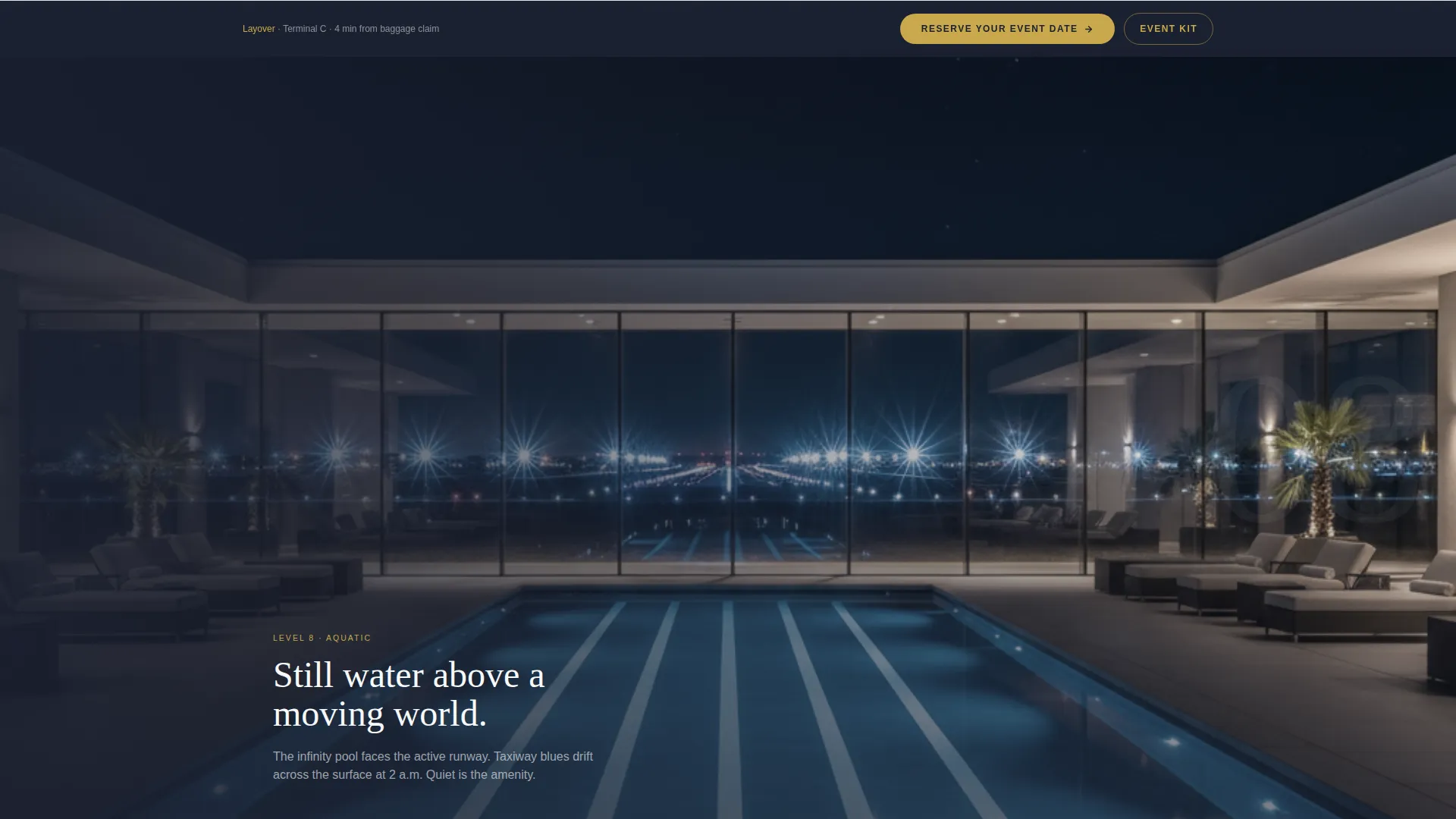 Airport Hotel Landing Page Template | Luxe Minimal