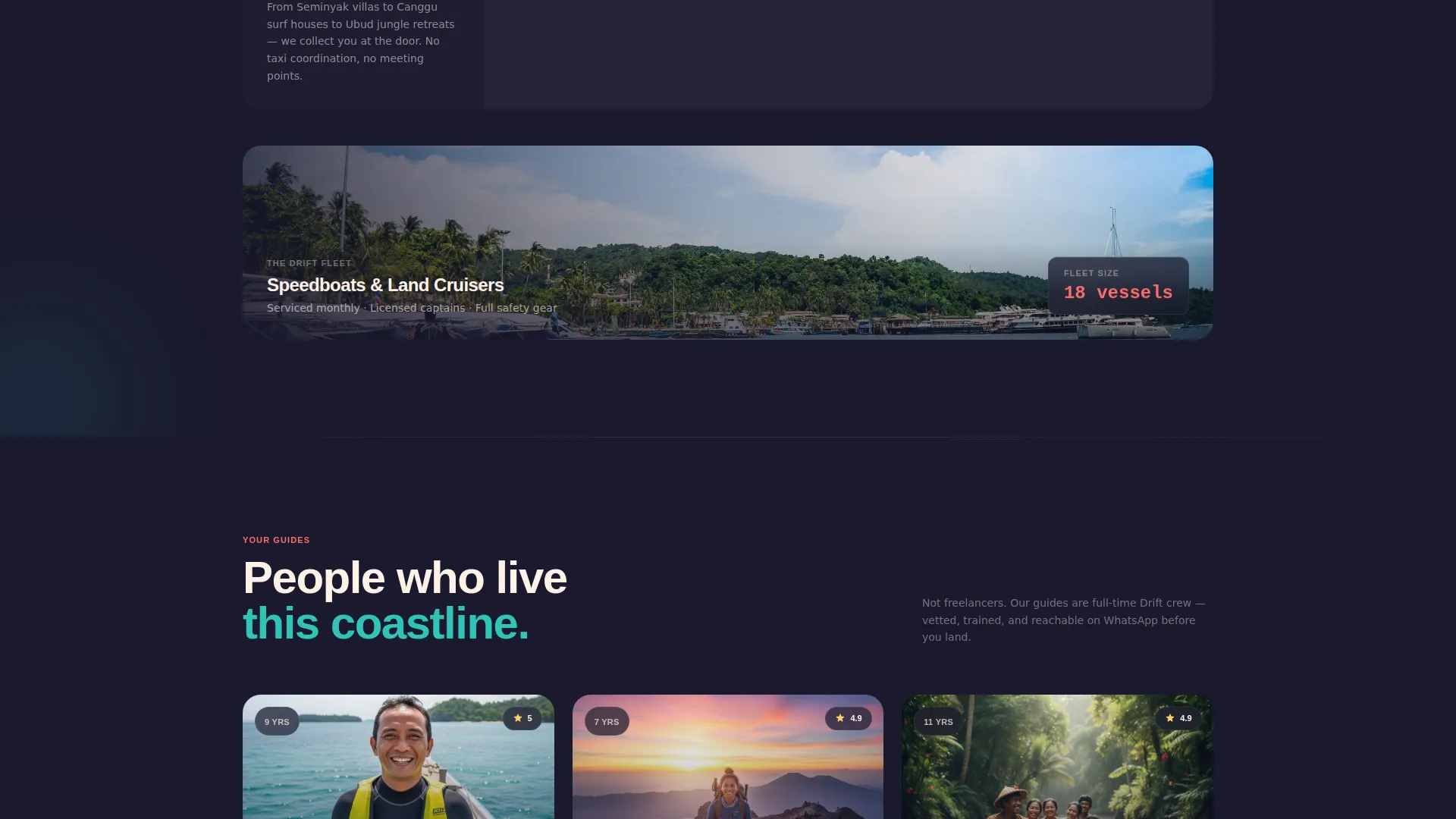 Bali Adventure Tour Horizontal Scroll Landing Page