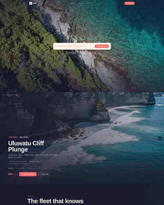 Bali Adventure Tour Horizontal Scroll Landing Page