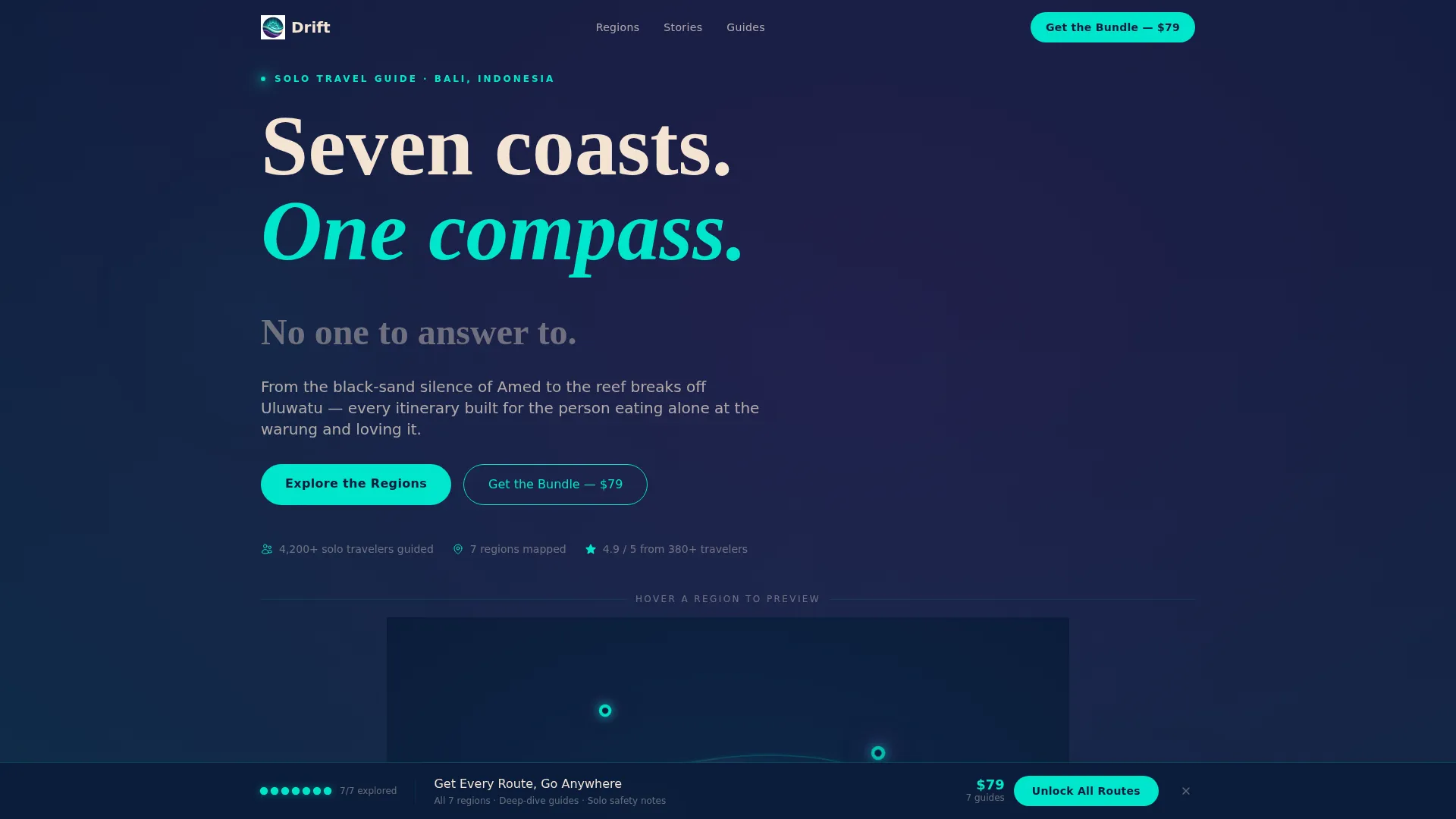 Immersive Bali Solo Travel Landing Page Template