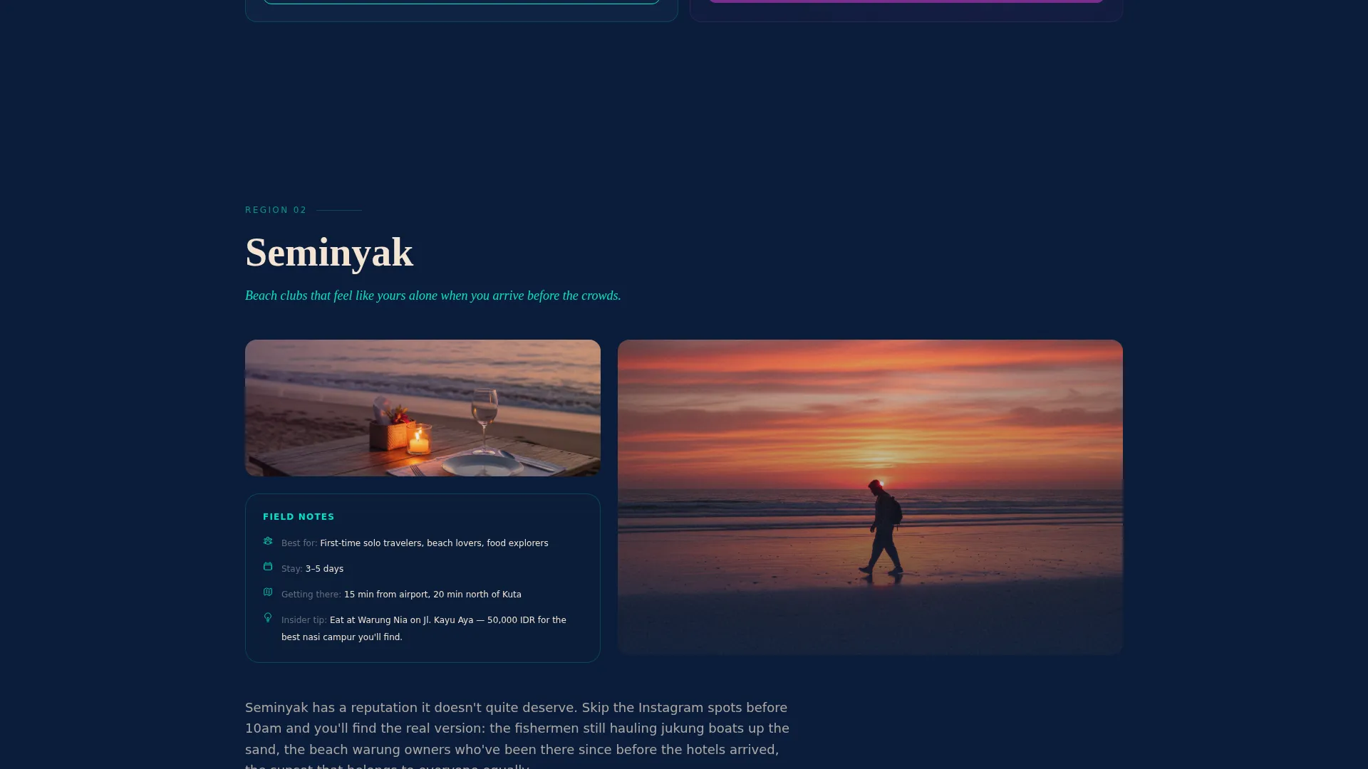 Immersive Bali Solo Travel Landing Page Template