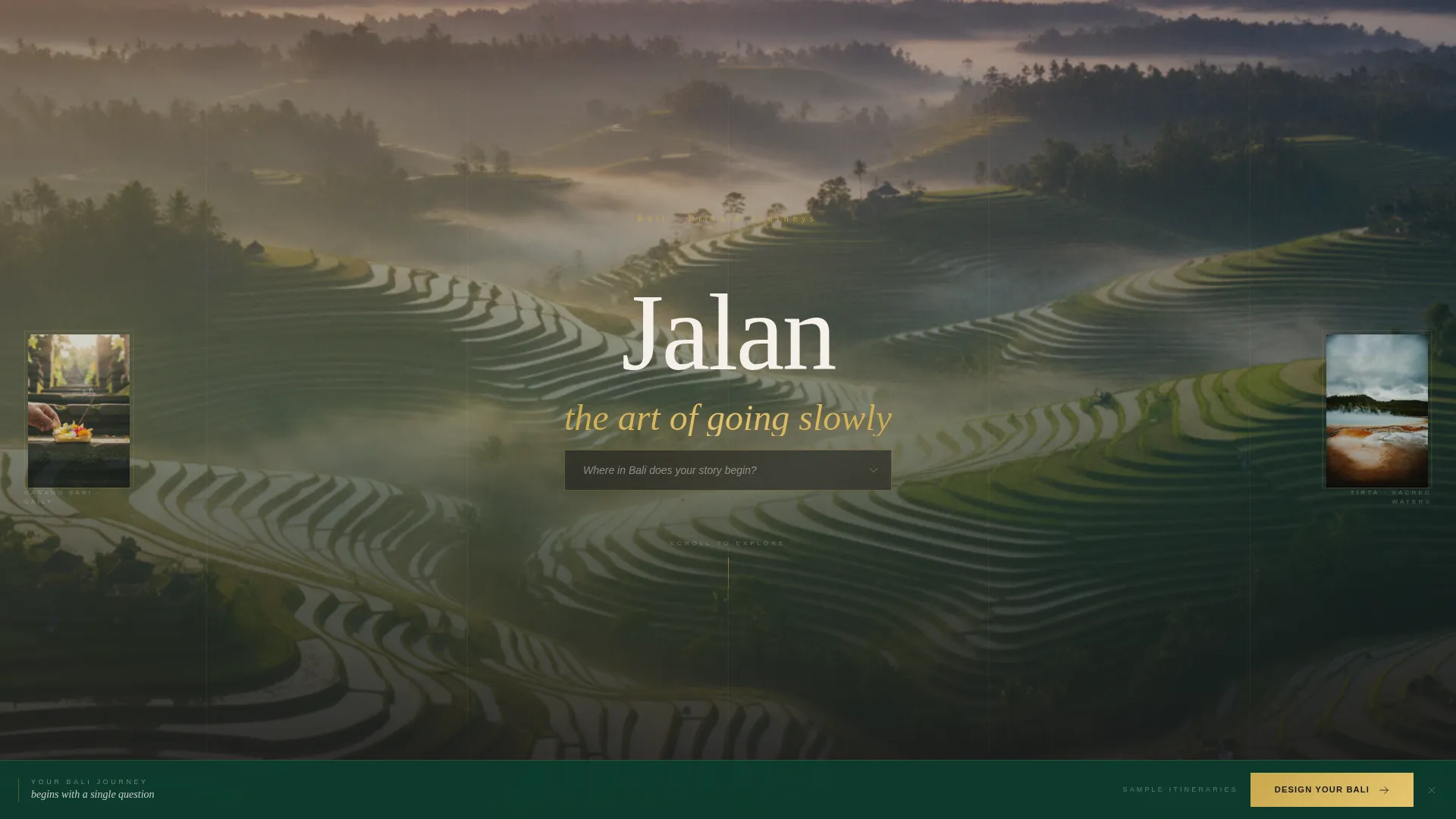 Cinematic Bali Tour Operator Landing Page Template