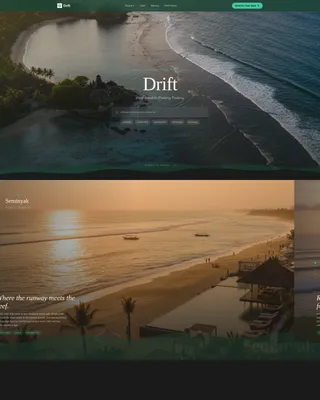 Cinematic Bali Travel Guide Landing Page Template