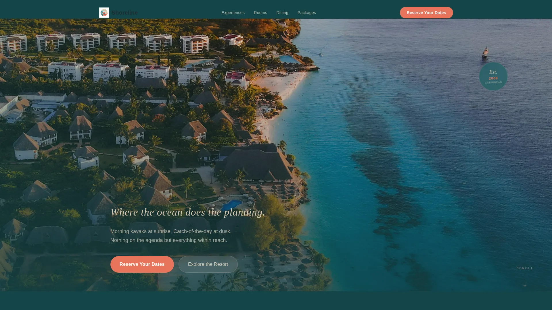 Beach Resort Landing Page Template