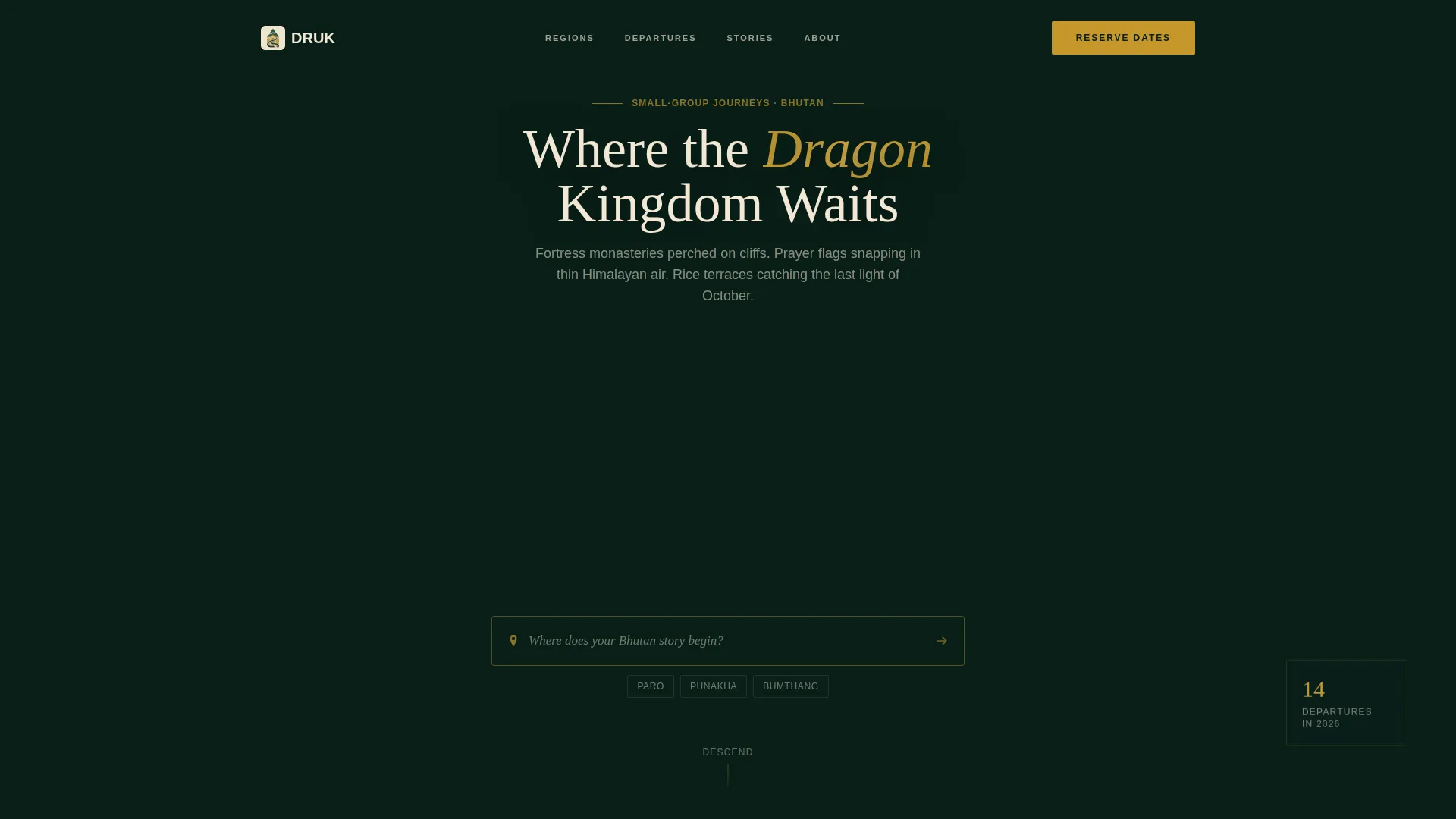 Bhutan Group Tour Landing Page Template