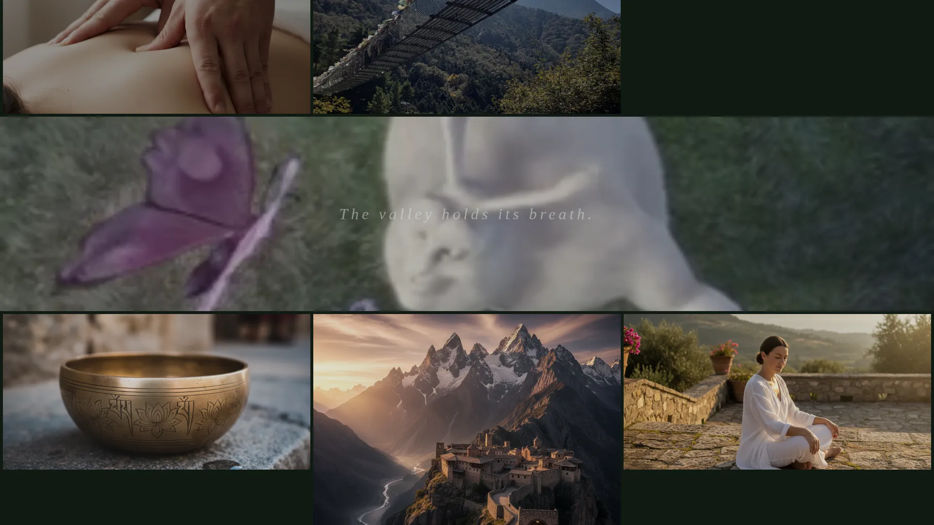 Dark Immersive Bhutan Wellness Retreat Landing Page