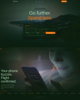 Dark Immersive Budget Airline Landing Page Template