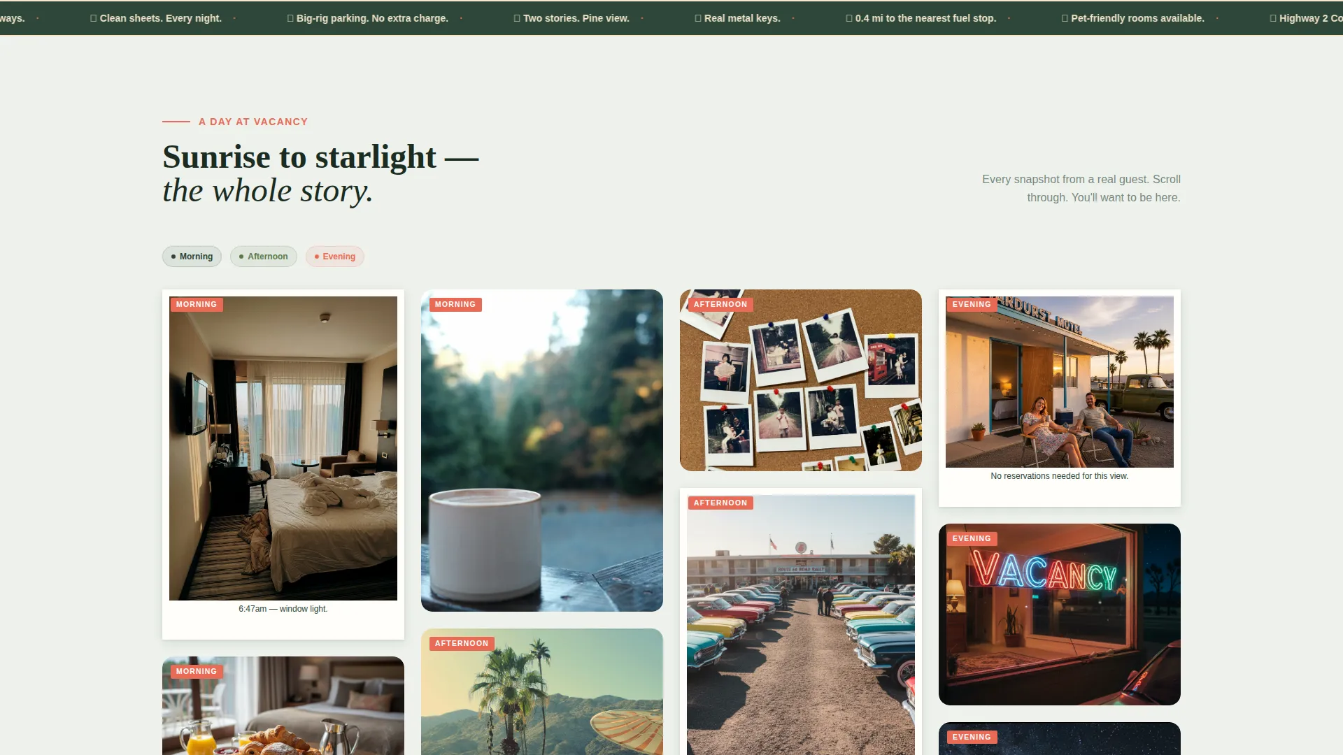 Retro Motel Landing Page Template for Road Rally Events
