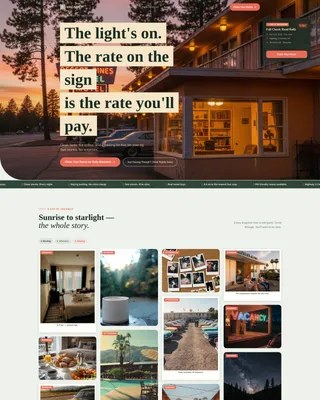 Retro Motel Landing Page Template for Road Rally Events