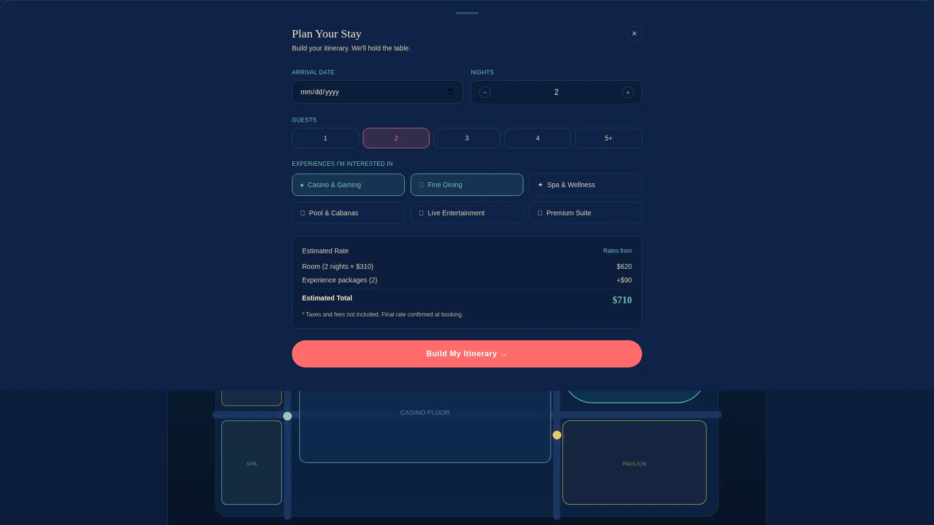 Casino Resort Landing Page Template | Neo-Retro