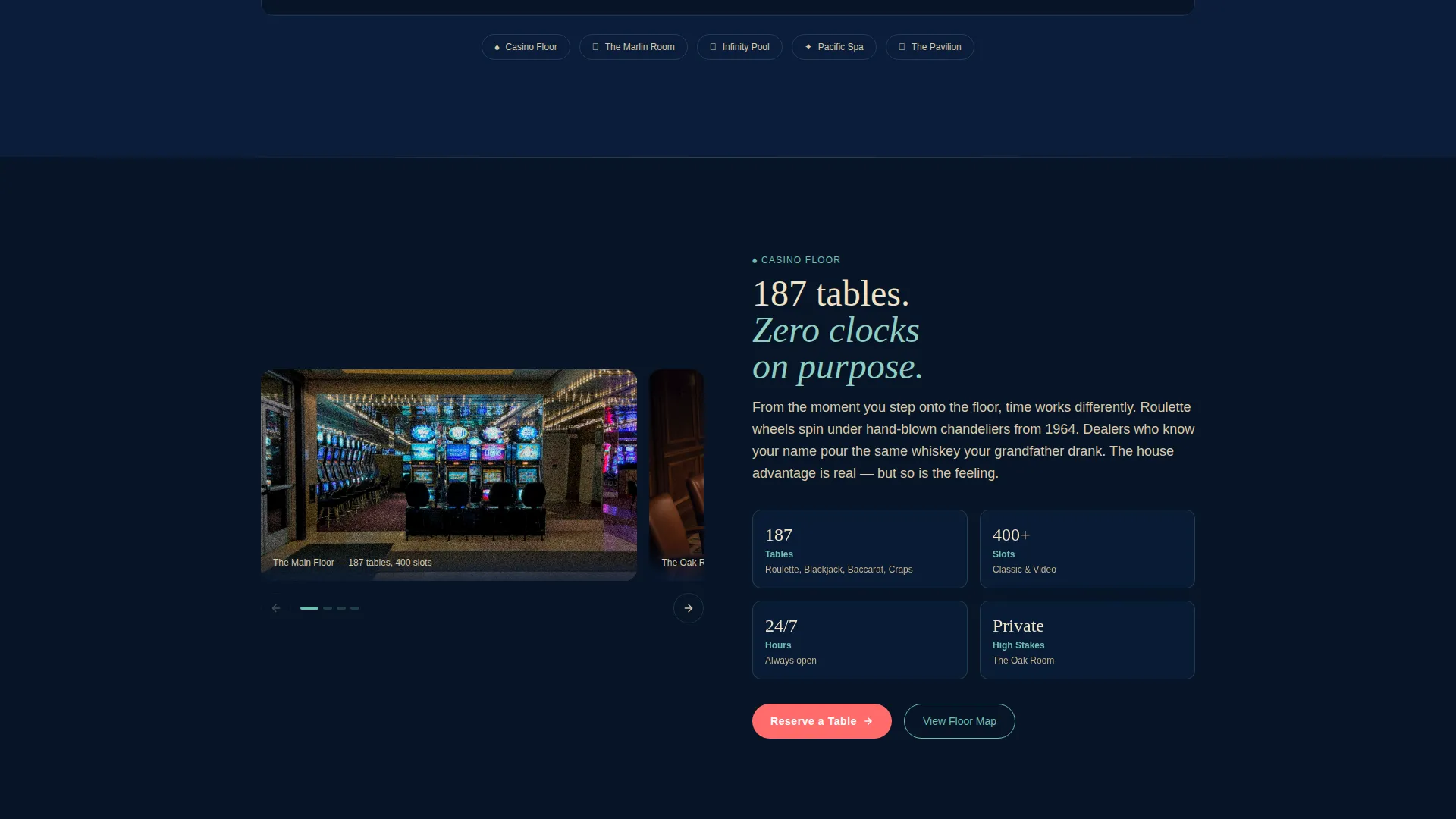 Casino Resort Landing Page Template | Neo-Retro
