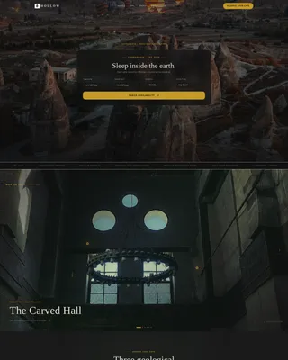 Cave Hotel Landing Page Template | Horizontal Scroll
