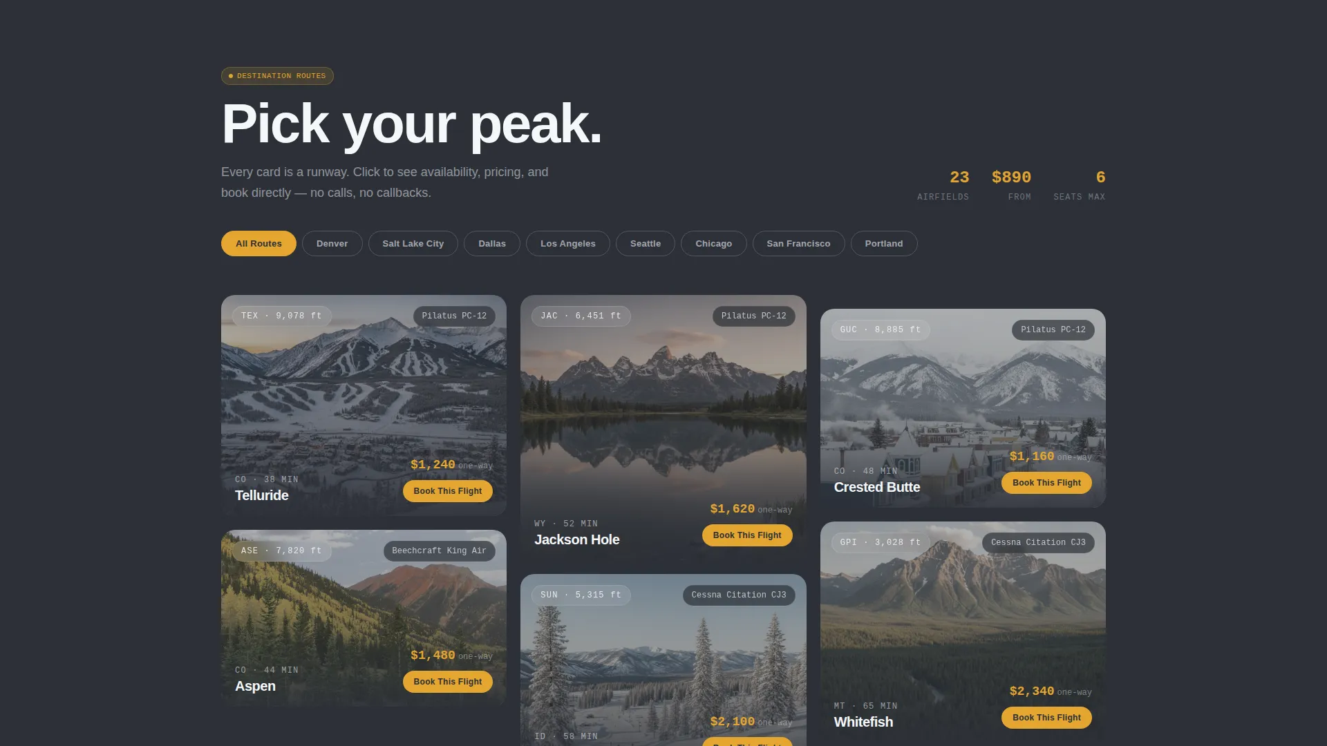 Charter Flight Landing Page Template | Neo-Retro