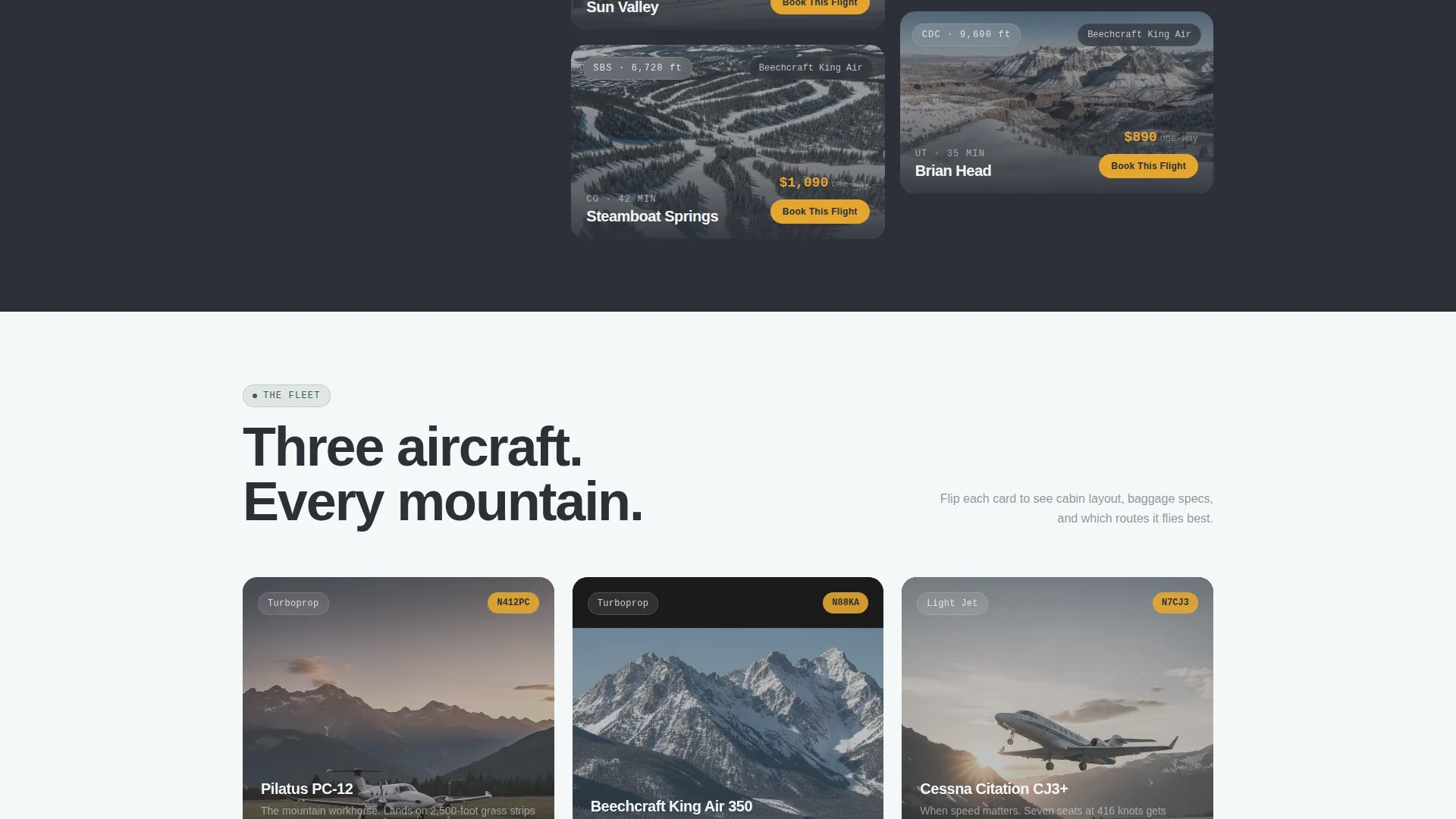 Charter Flight Landing Page Template | Neo-Retro