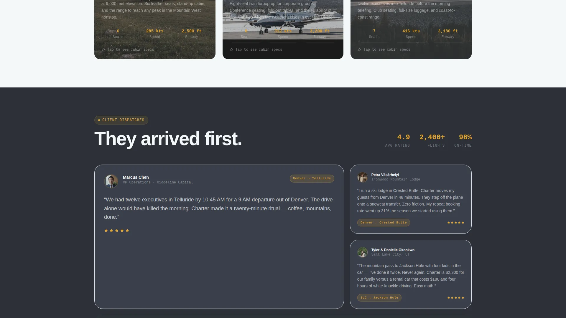 Charter Flight Landing Page Template | Neo-Retro