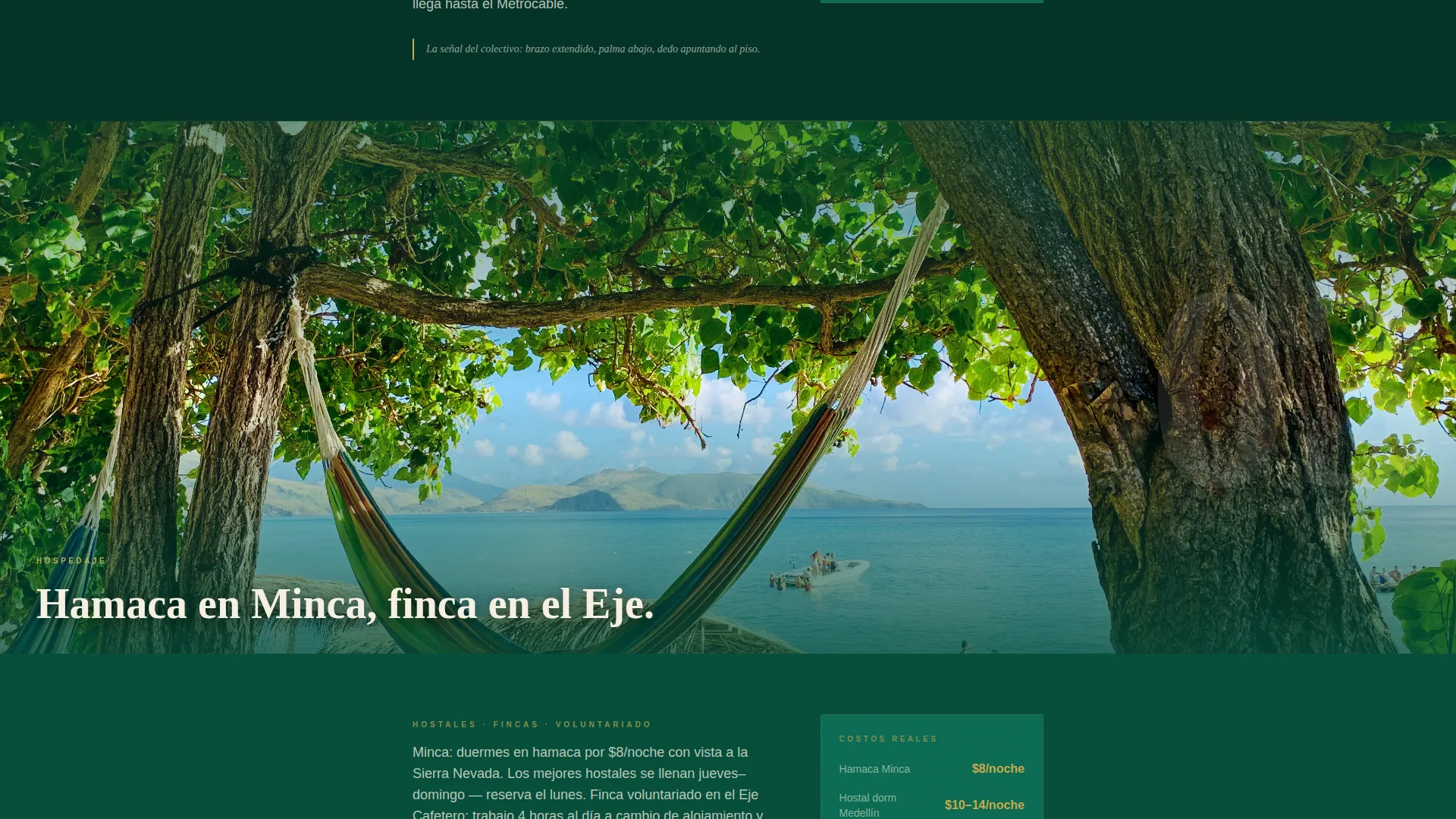 Neo-Retro Colombia Travel Guide Landing Page Template