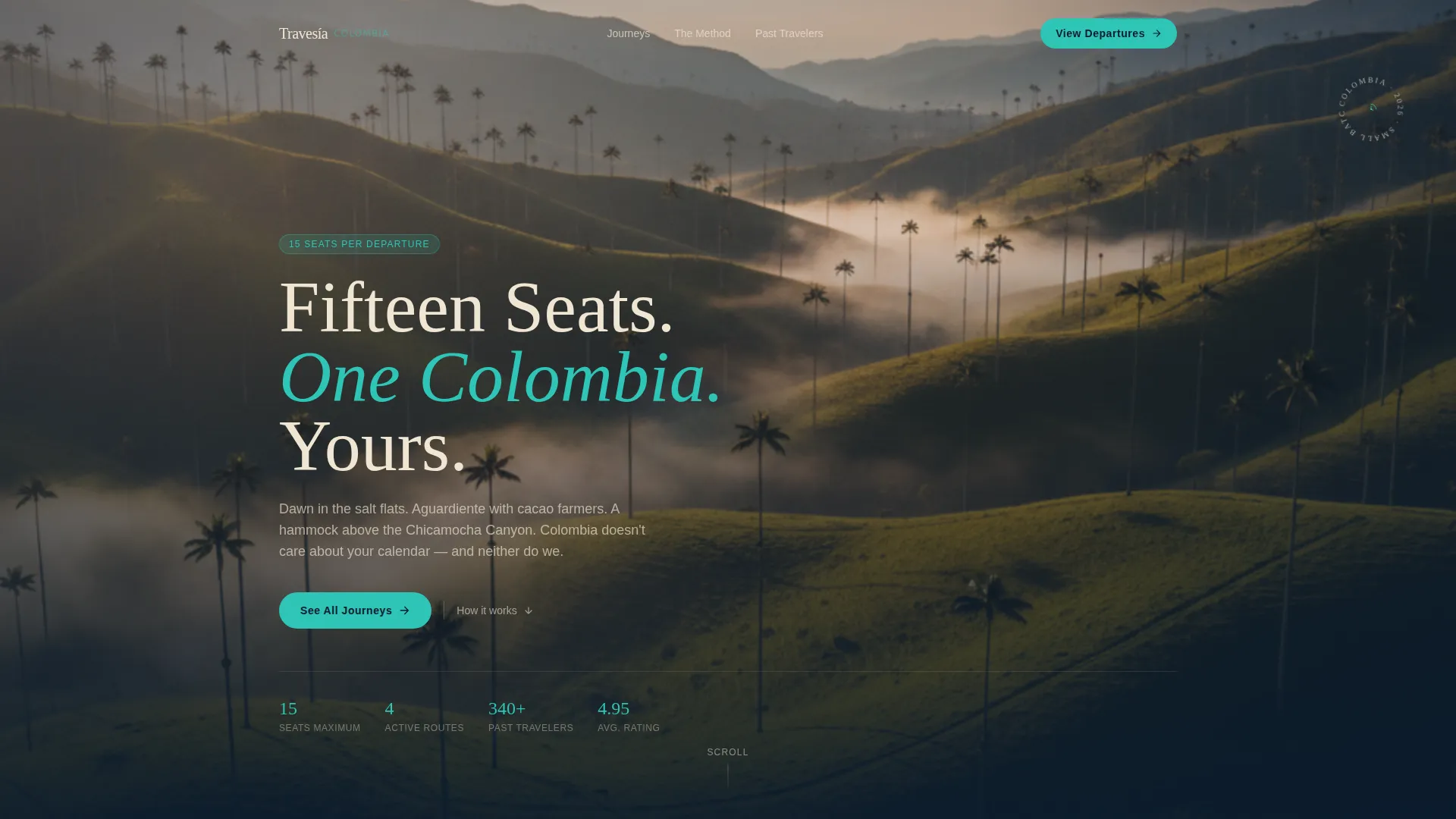Immersive Colombia Group Tour Landing Page Template