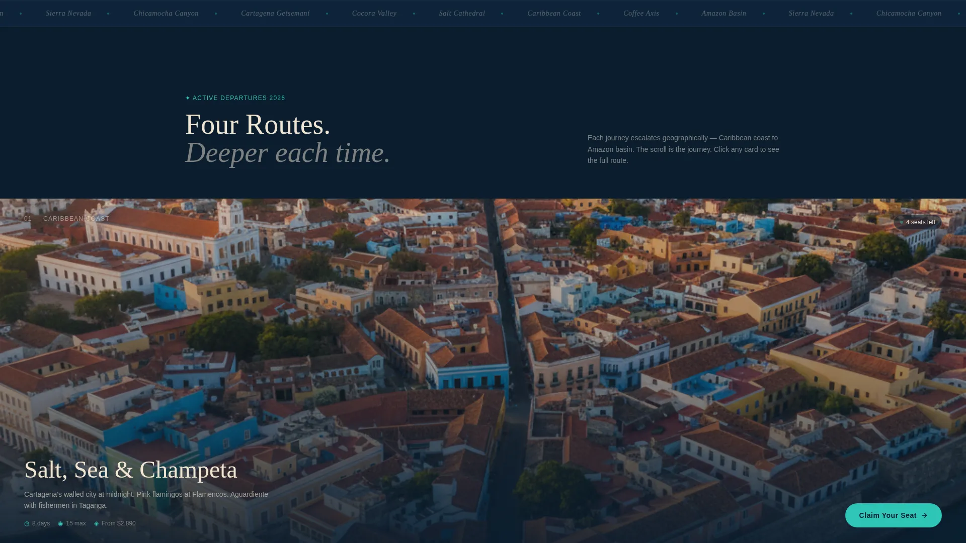 Immersive Colombia Group Tour Landing Page Template