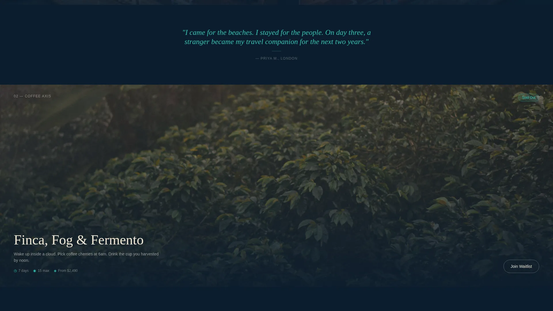 Immersive Colombia Group Tour Landing Page Template