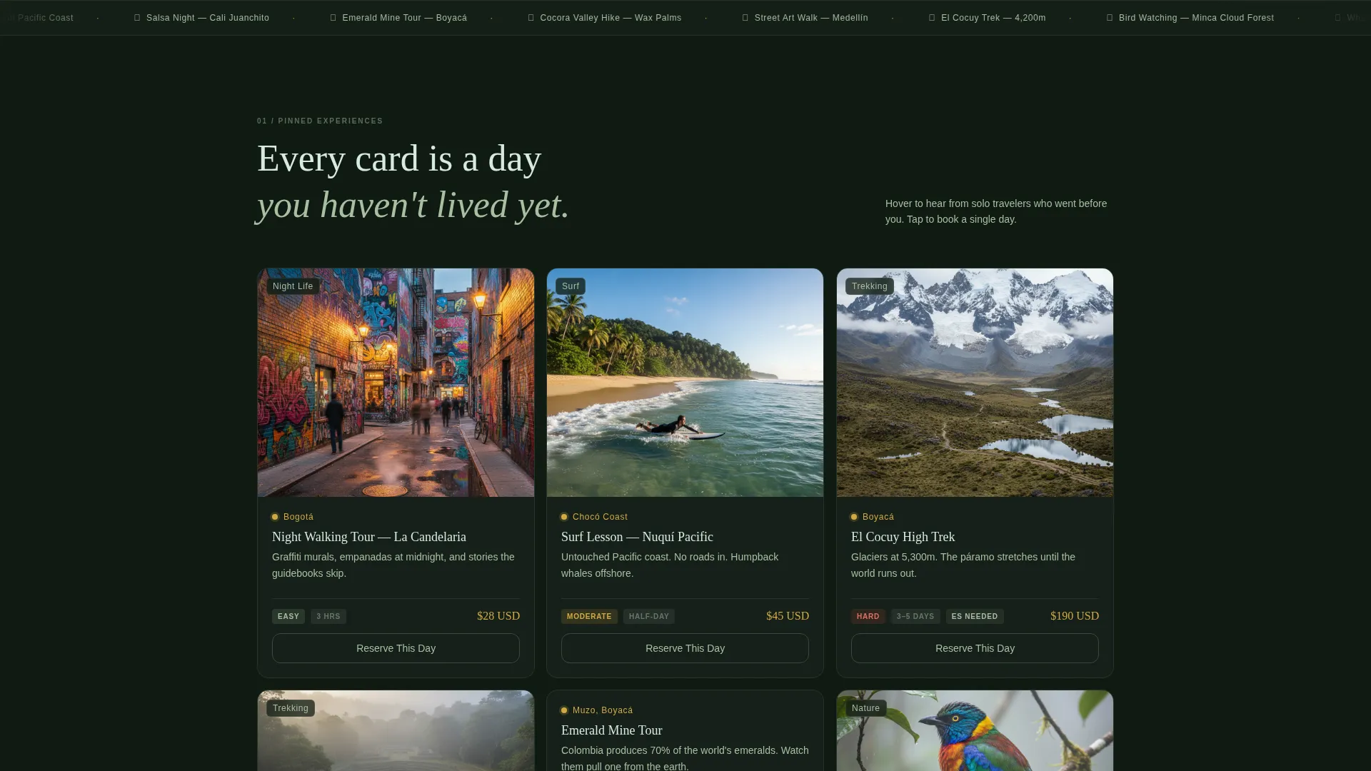 Colombia Solo Travel Guide Landing Page Template