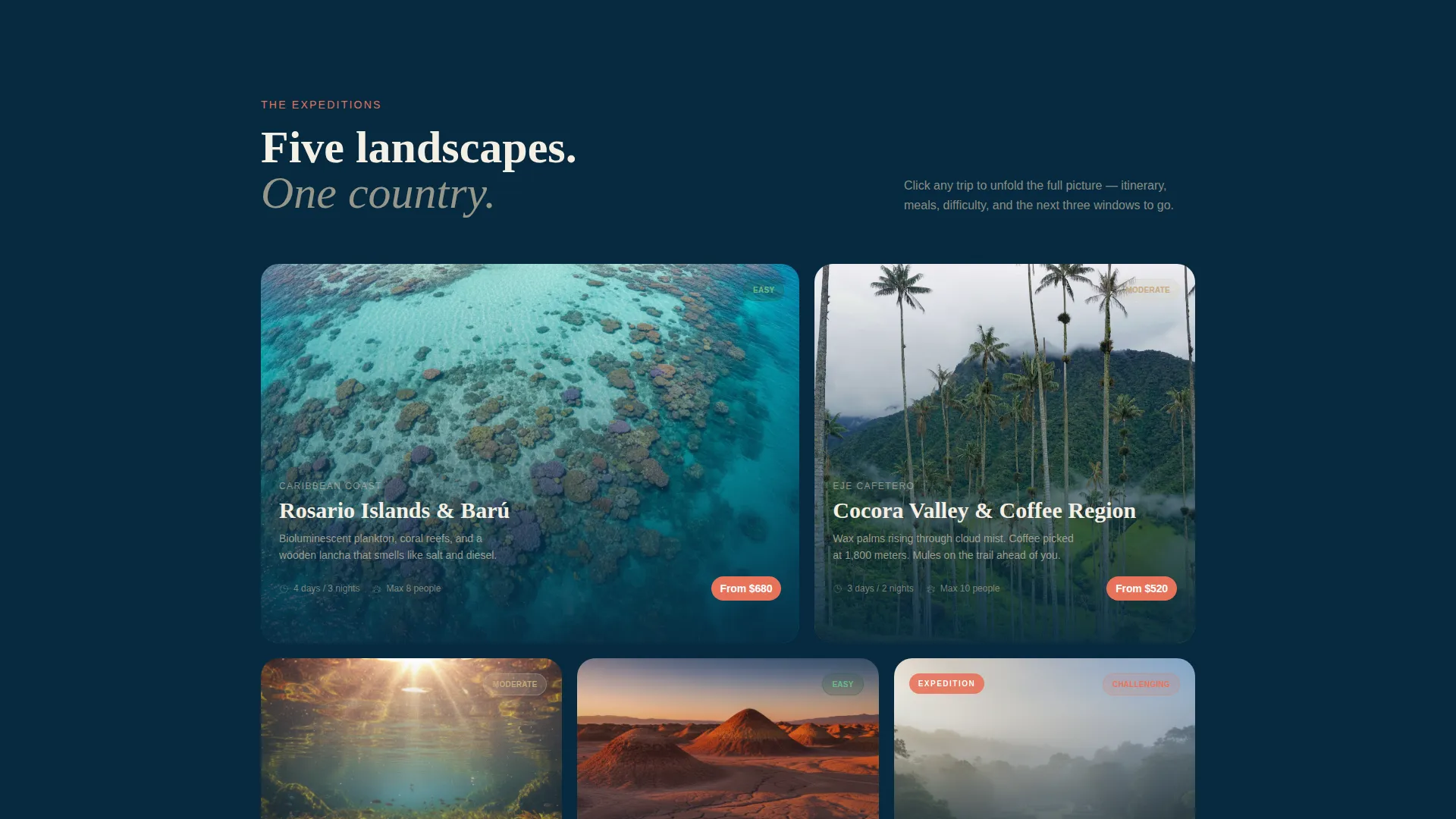 Colombia Tour Operator Landing Page Template