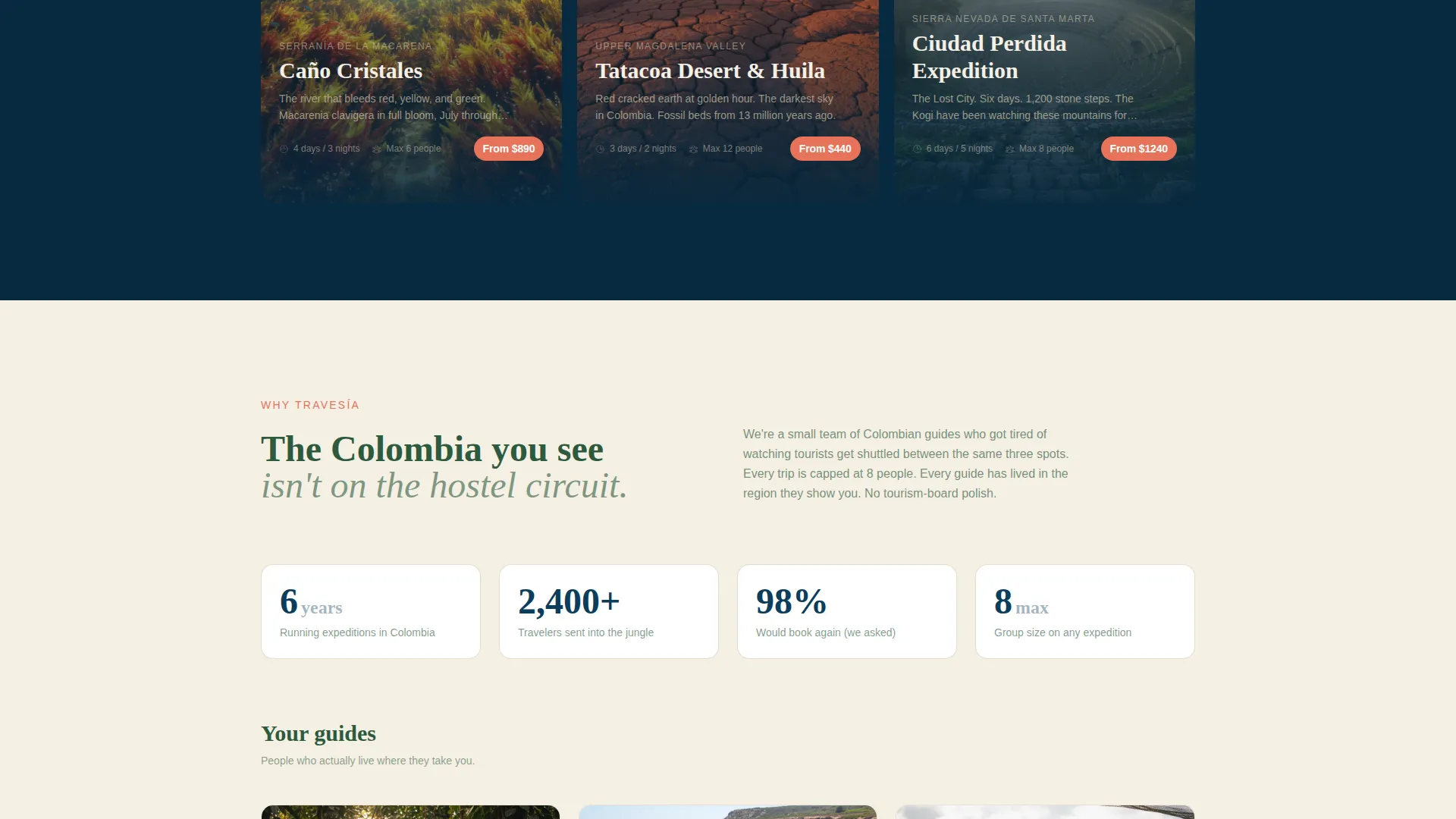 Colombia Tour Operator Landing Page Template